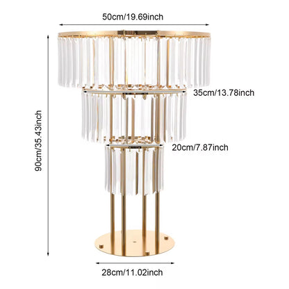 Luxe Wedding Party Centerpiece - 35 Inch Gold Crystal Stand