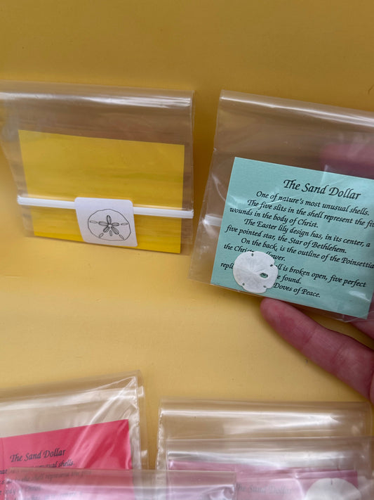 Small Sand Dollar with Legend Story Card – Single or Bulk Party Favors