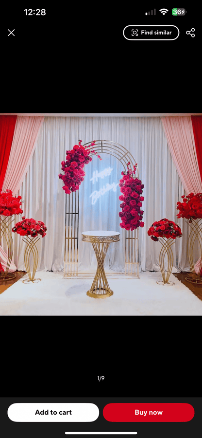 Lunette Wedding Arch Shiny Gold Backdrop Staging Frames