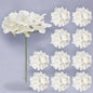 White Hydrangea Flowers - 6 Inch Faux Lifelike Stems 10-Pack