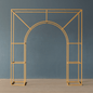 3D Curved Wedding Arch Gold Backdrop Stand