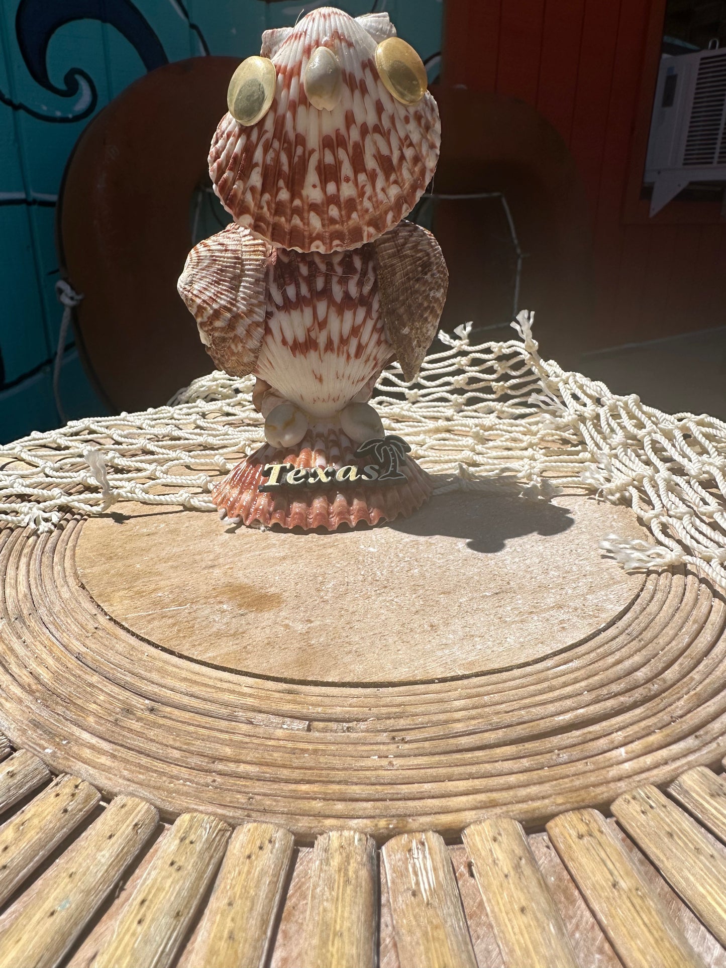 Vintage Texas Seashell Owl – 1970s Coastal Shell Figurine