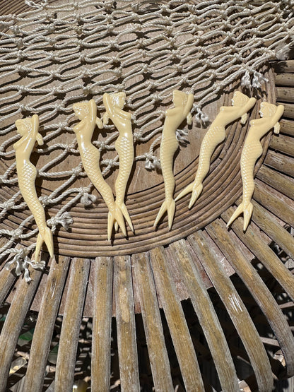 1950's Pin Up Mermaid Swizzle Skewers Sticks Cocktail Fork