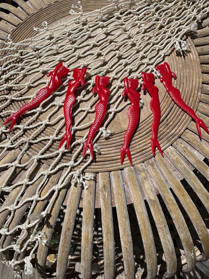 1950's Pin Up Mermaid Swizzle Skewers Sticks Cocktail Fork