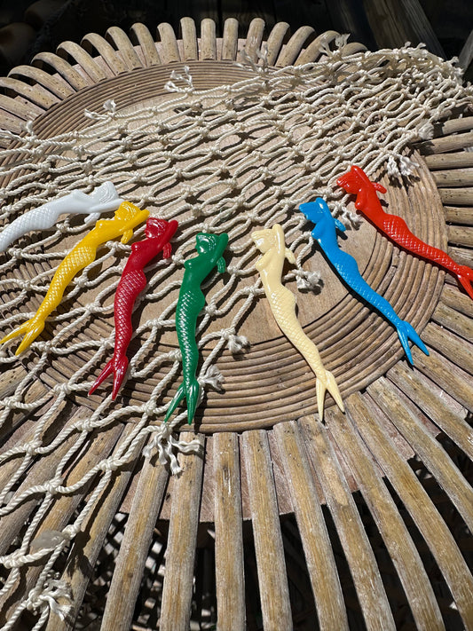 1950's Pin Up Mermaid Swizzle Skewers Sticks Cocktail Fork