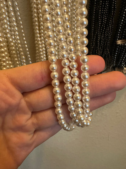 Vintage String of 5-6mm Pearls – 58 Inches for Crafting, Jewelry Making, or Garland
