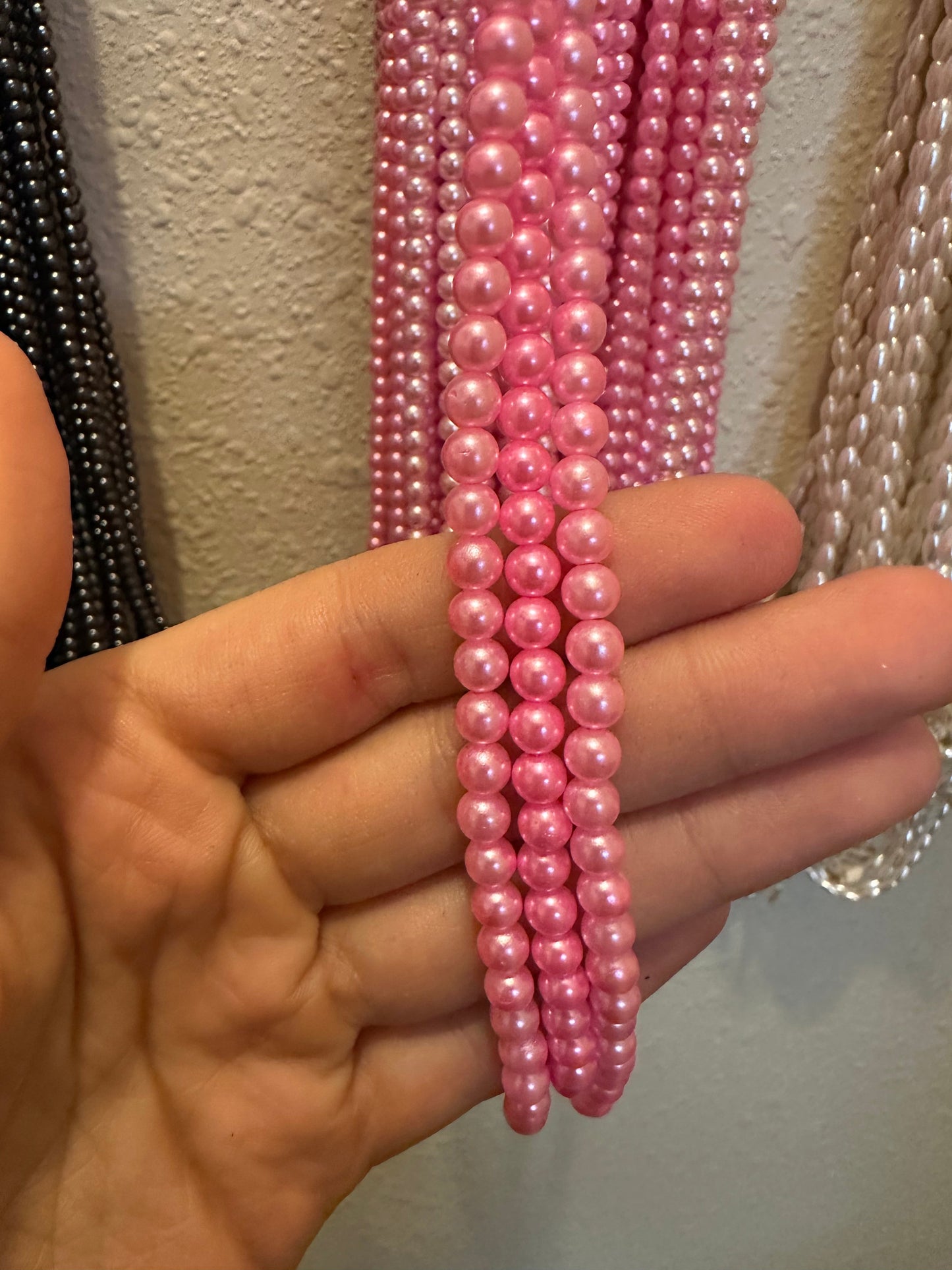 Vintage String of 5-6mm Pearls – 58 Inches for Crafting, Jewelry Making, or Garland