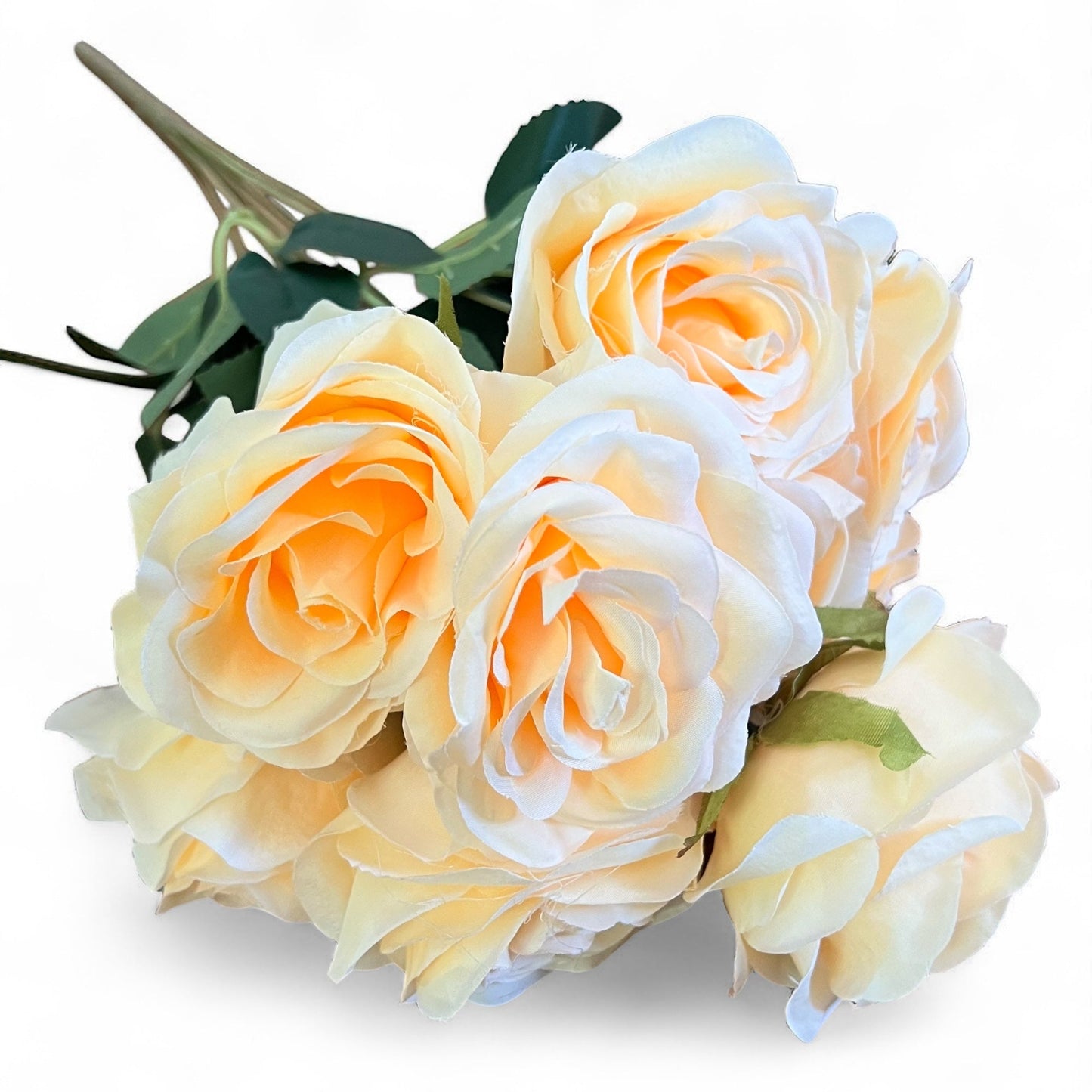 9-Head Artificial Rose Flower Bouquet for DIY Arrangements