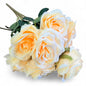 9-Head Artificial Rose Flower Bouquet for DIY Arrangements