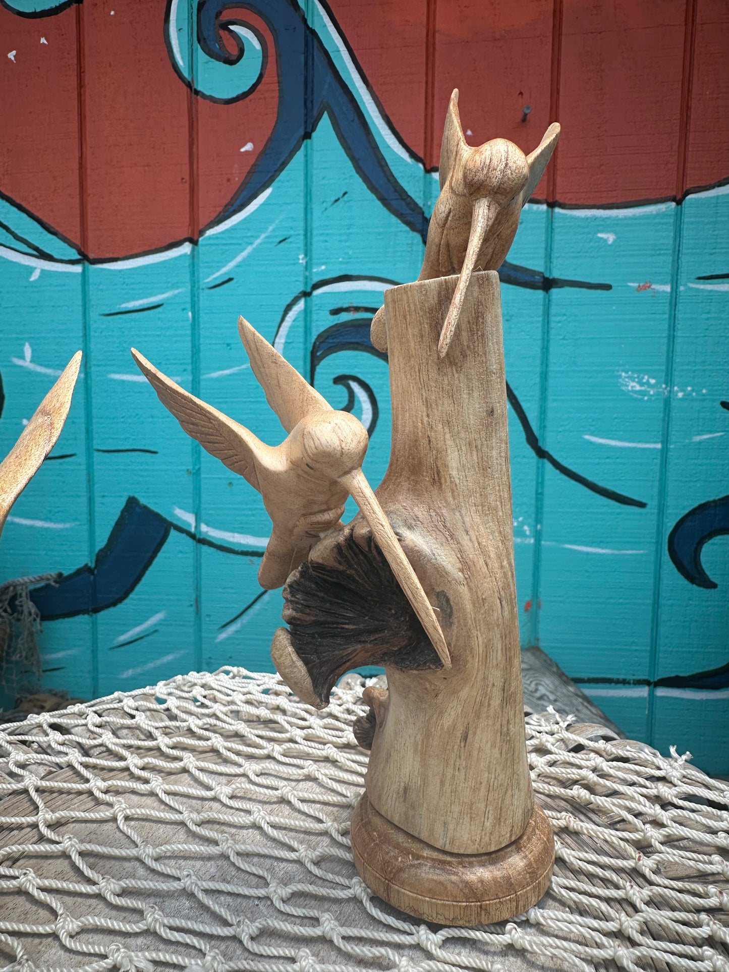 Small Hummingbird Wood Sculpture