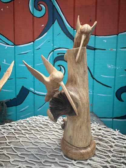 Small Hummingbird Wood Sculpture