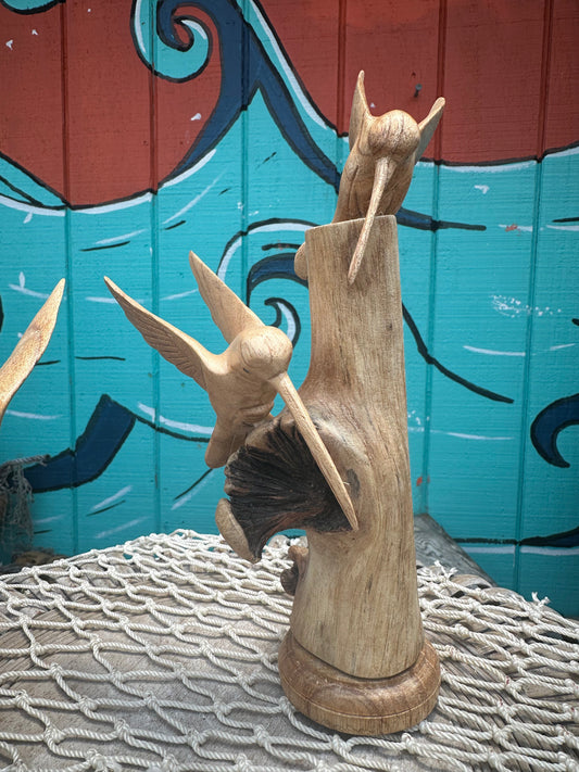 Small Hummingbird Wood Sculpture
