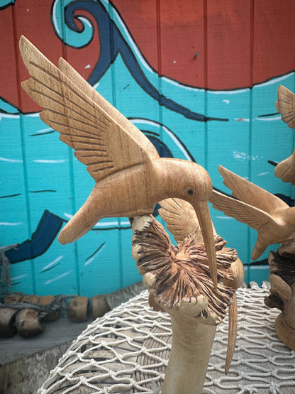 Small Hummingbird Wood Sculpture