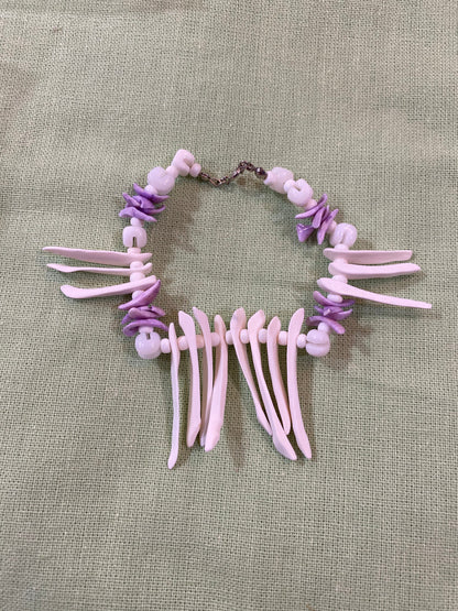 Vintage Purple Carved Shell Bracelet - Unique Handmade Jewelry