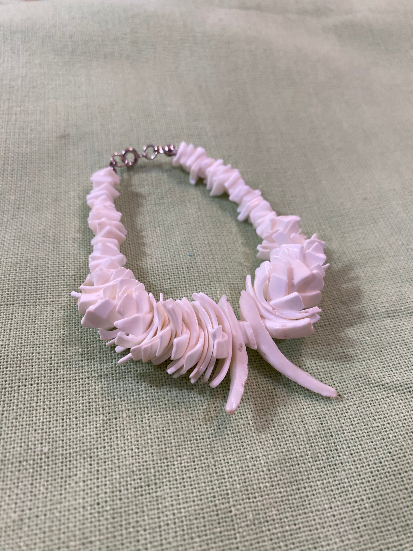 Vintage Pink Carved Shell Bracelet - Handmade Coastal Jewelry