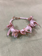 Vintage Pink Carved Shell Bracelet - Handmade Coastal Jewelry
