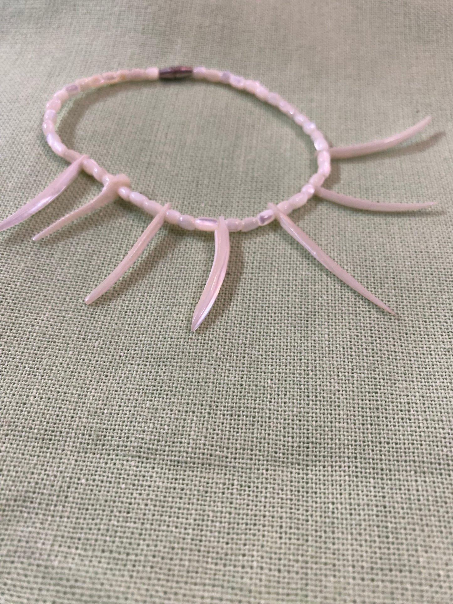 Vintage Light Pink Carved Shell Bracelet - Handmade Coastal Jewelry