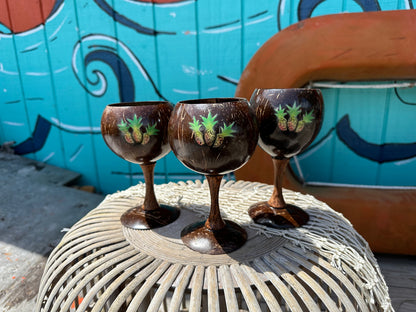 Coconut Cocktail Glasses with Pineapples