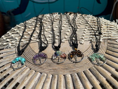 Tree of Life Gemstone Necklace