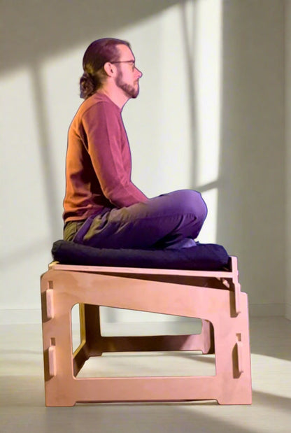 Active Sitting Chair Ergonomic Adjustable Angle Platform Design for Meditation Functional Sitting Work Versatility