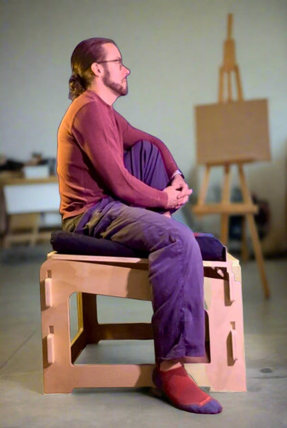 Active Sitting Chair Ergonomic Adjustable Angle Platform Design for Meditation Functional Sitting Work Versatility