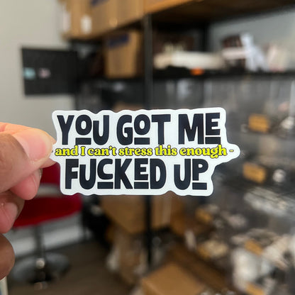 You Got Me F'ed Up Sticker