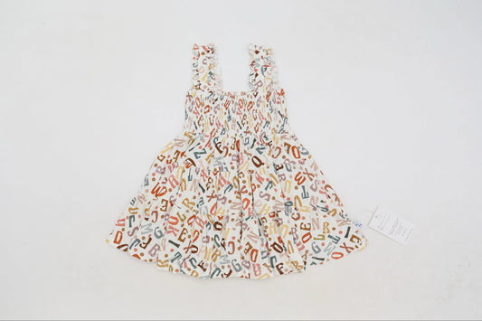 Alphabet Shirred Dress