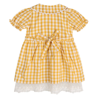 Citrus Gingham Girls Dorothy Dress