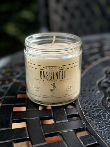 Unscented Tallow & Beeswax Candle