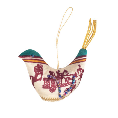 Upcycled Sari Bird Ornaments
