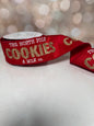 2.5"X10YD "The North Pole Cookies Company" Embroidery On Red Dupioni