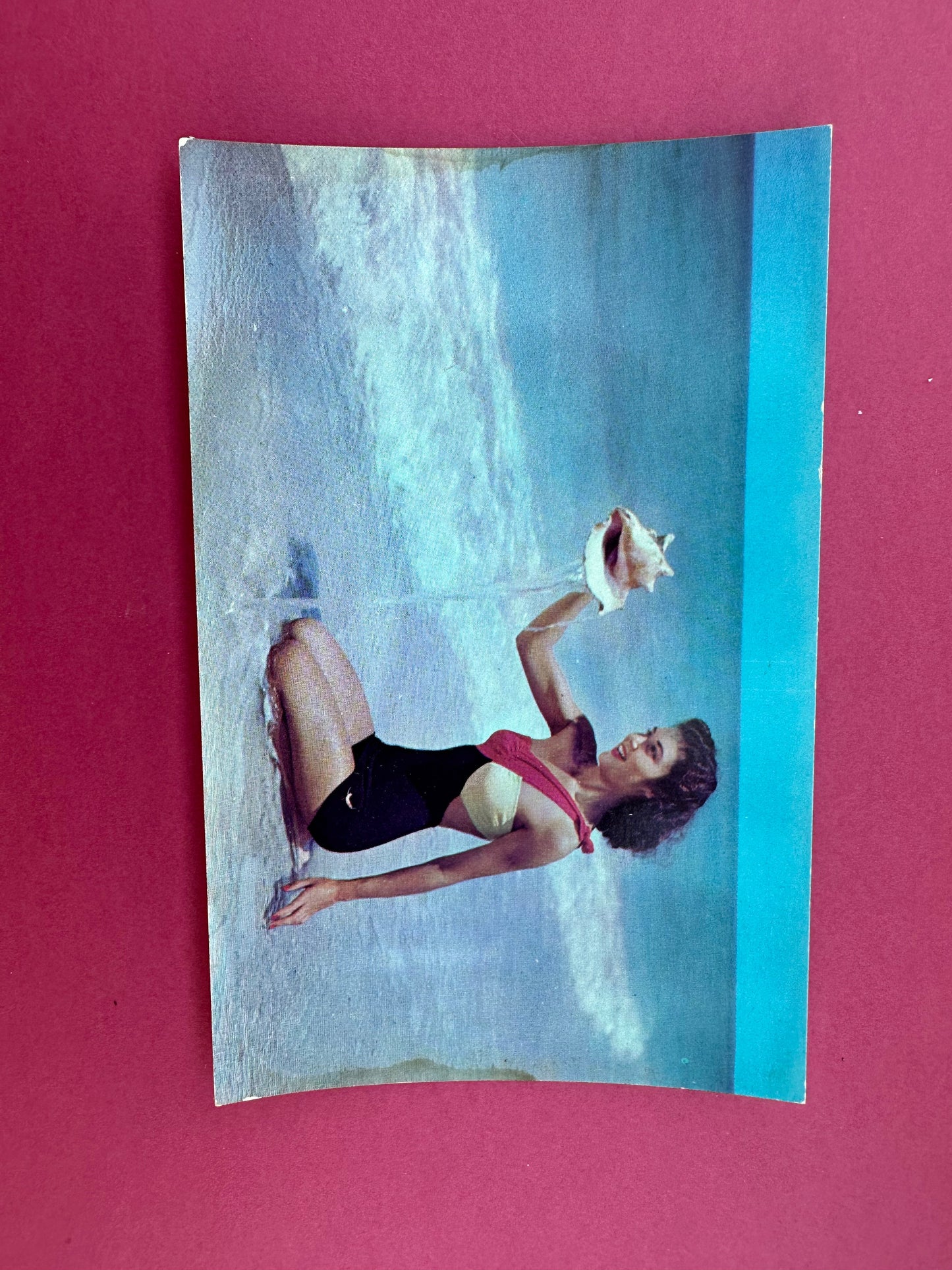 Vintage Women on Beach Postcard