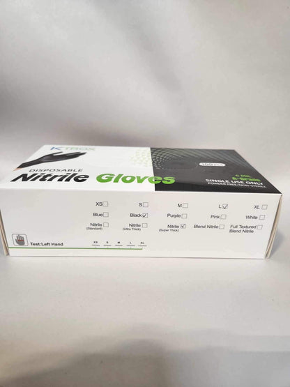 K-Trox Disposable Nitrile Gloves, 6 Mil Black Powder Free