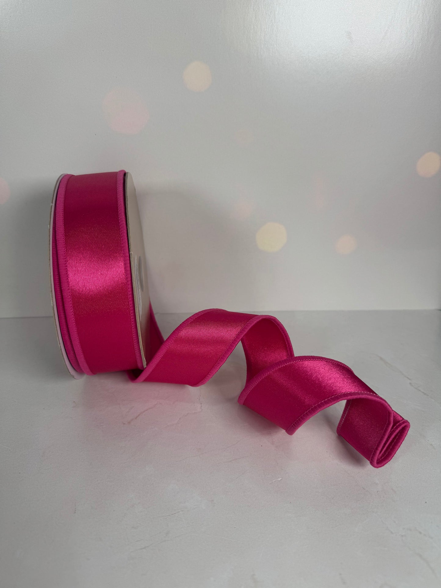 1.5"X10YD SATIN FUSED HOT PINK