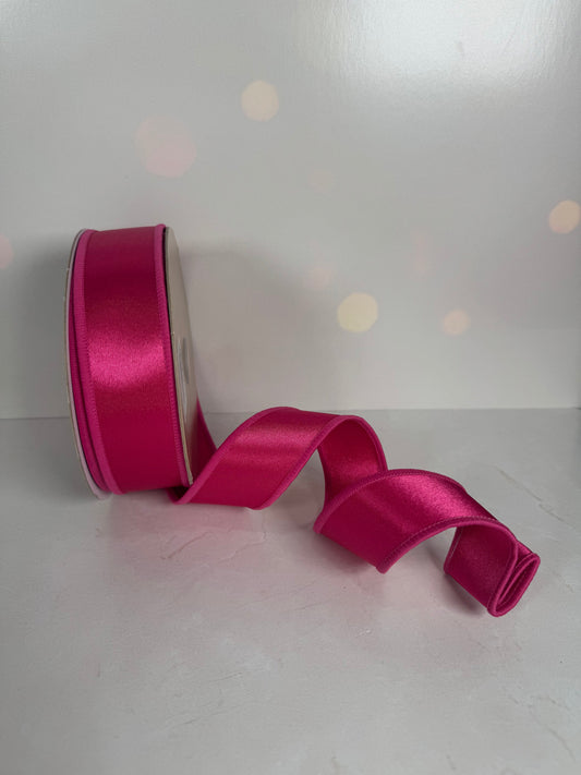 1.5"X10YD SATIN FUSED HOT PINK