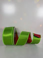 2.5"X10YD SATIN FUSED FRESH GREEN/RED