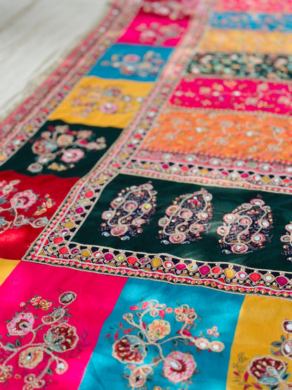 Color story Mirror handwork dupatta
