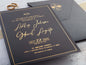 Black Acrylic Wedding Invitations with Gold Foil Printing