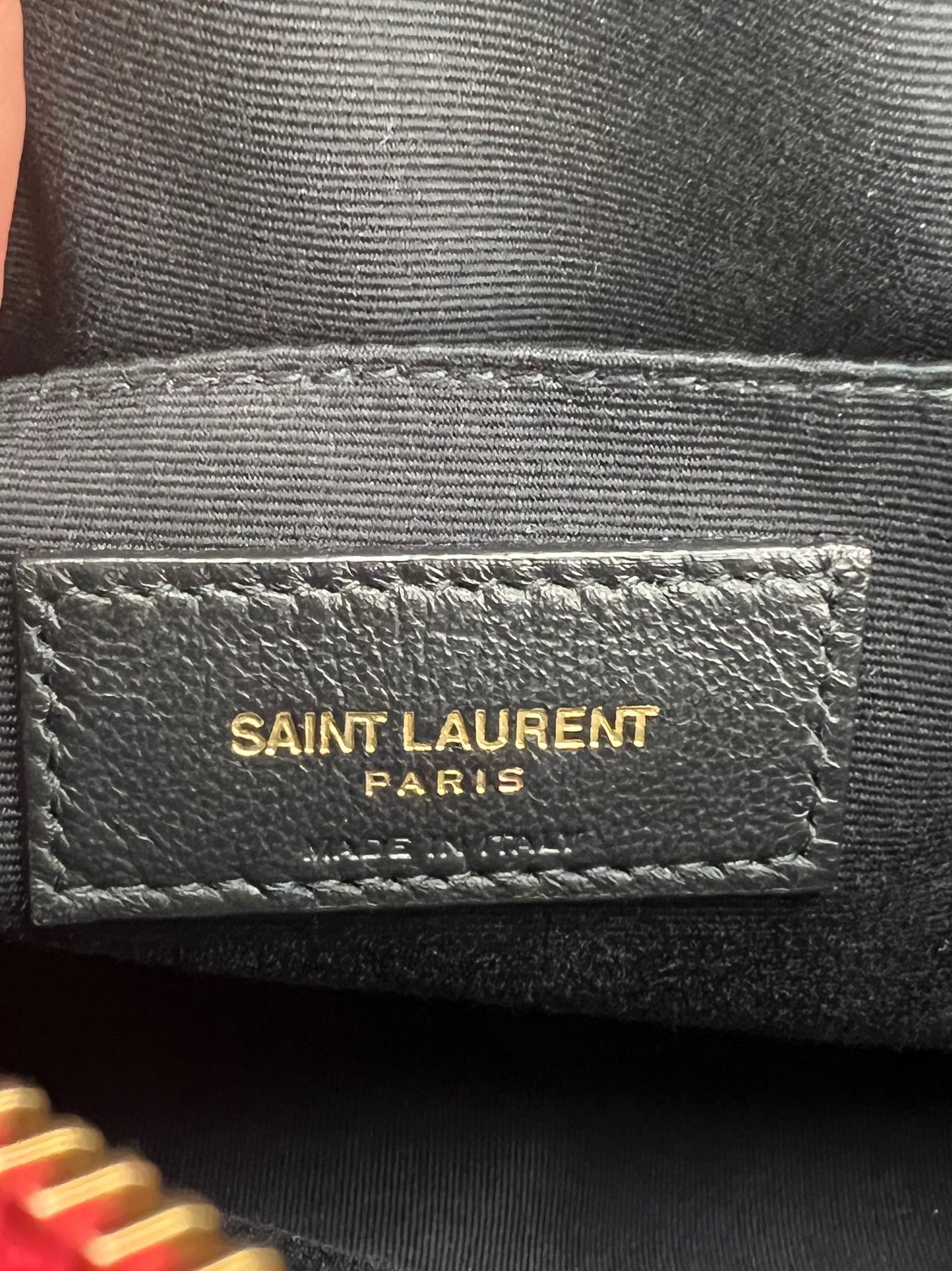YVES SAINT LAURENT Matelasse Calfskin Lou Camera Red Crossbody Bag