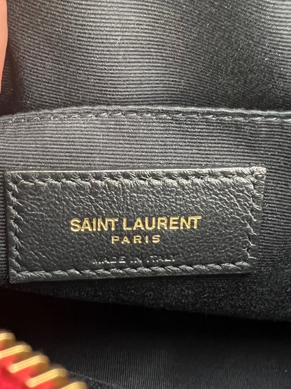 YVES SAINT LAURENT Matelasse Calfskin Lou Camera Red Crossbody Bag