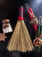Hand Dyed, Woven Handle Hawk Tail Brooms