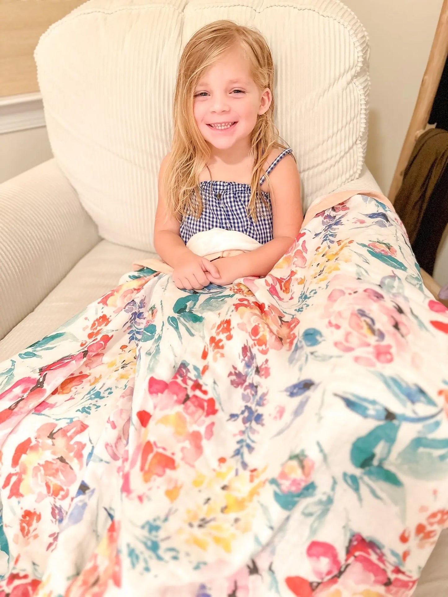 Premium Toddler and Baby Blanket - Bamboo and Cotton - Flora