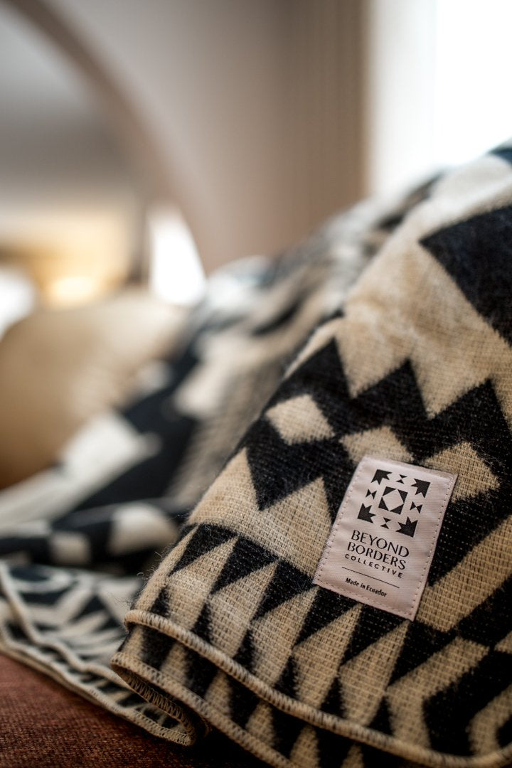 Awa Blanket - Natural / Black | Kitchen + Metal