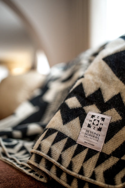 Awa Blanket - Natural / Black | Kitchen + Metal