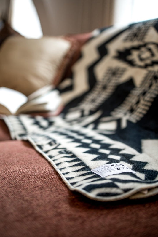 Awa Blanket - Natural / Black | Kitchen + Metal
