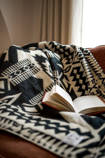 Awa Blanket - Natural / Black | Kitchen + Metal