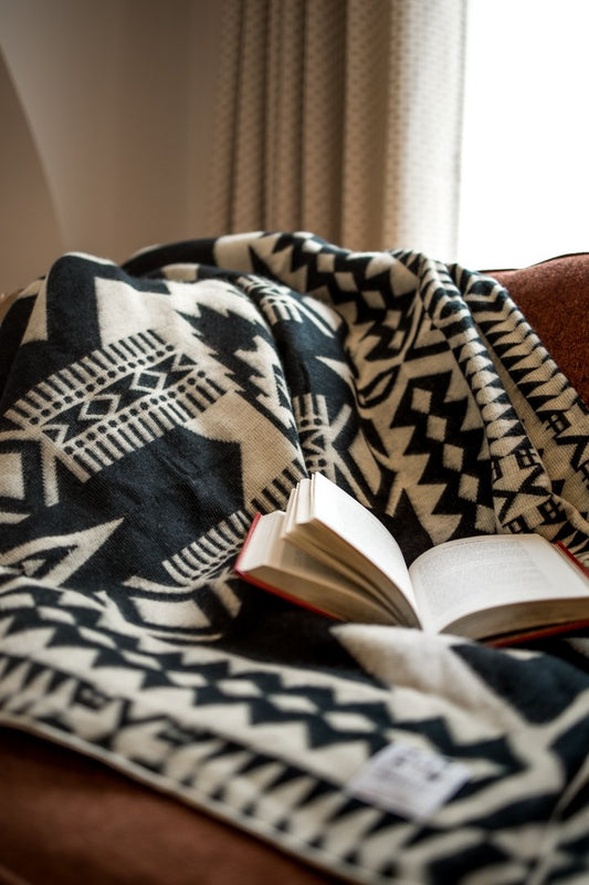 Awa Blanket - Natural / Black | Kitchen + Metal