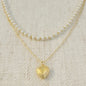 Pearls And Heart Locket Layered Necklace