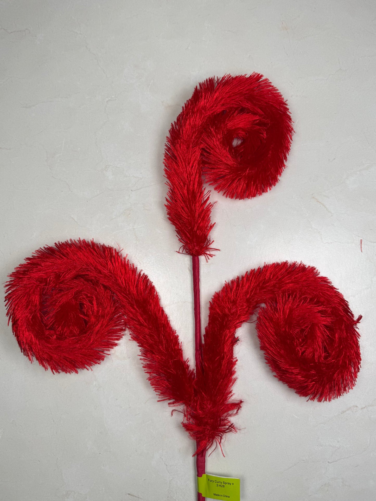 Furry Curly Spray Red