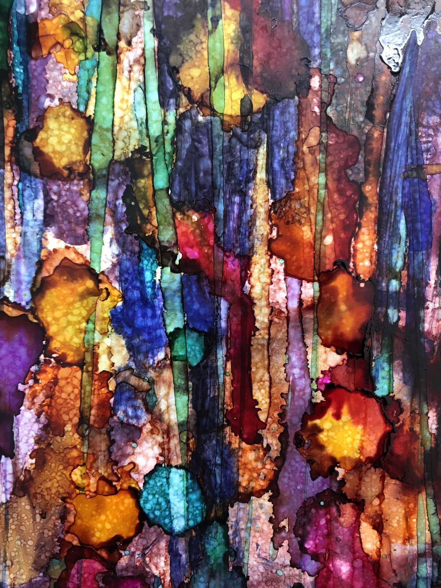 Abstract multicolored pattern with a focus on texture and color.